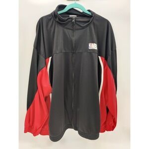 NBA Elevation Mens 3XL Track Jacket Black Red Full Zip Athletic Basketball Logo